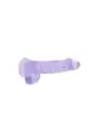 DILDO REALISTA COM TESTÍCULOS CRYSTAL CLEAR 6 /15 CM ROXO REALROCK