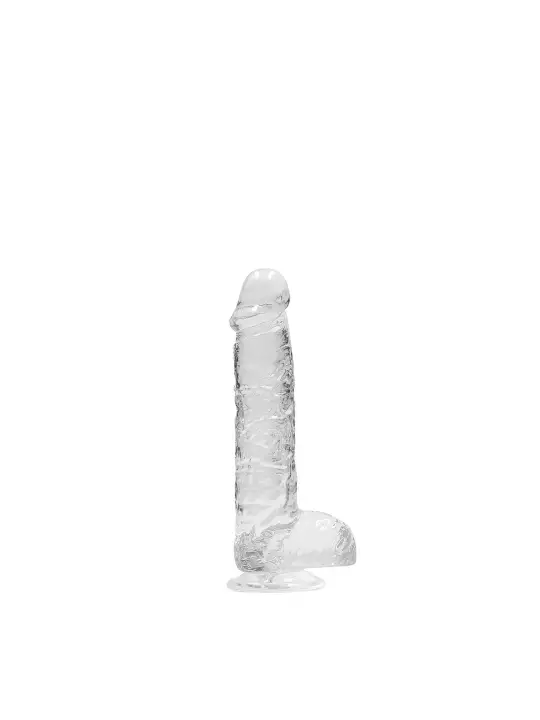 DILDO REALISTA COM TESTÍCULOS CRYSTAL CLEAR 6 /15 CM TRANSPARENTE REALROCK