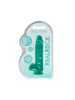 DILDO REALISTA COM TESTÍCULOS CRYSTAL CLEAR 6 /15 CM VERDE REALROCK