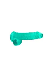 DILDO REALISTA COM TESTÍCULOS CRYSTAL CLEAR 6 /15 CM VERDE REALROCK