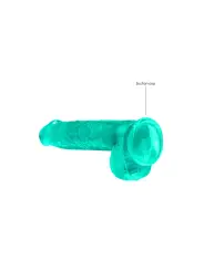 DILDO REALISTA COM TESTÍCULOS CRYSTAL CLEAR 6 /15 CM VERDE REALROCK