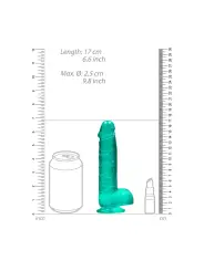 DILDO REALISTA COM TESTÍCULOS CRYSTAL CLEAR 6 /15 CM VERDE REALROCK