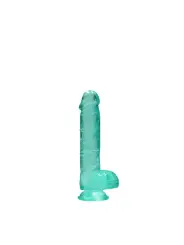 DILDO REALISTA COM TESTÍCULOS CRYSTAL CLEAR 6 /15 CM VERDE REALROCK