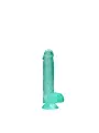 DILDO REALISTA COM TESTÍCULOS CRYSTAL CLEAR 6 /15 CM VERDE REALROCK