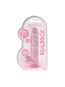 DILDO REALISTA COM TESTÍCULOS CRYSTAL CLEAR 7 /18 CM ROSA REALROCK