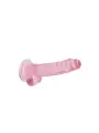 DILDO REALISTA COM TESTÍCULOS CRYSTAL CLEAR 7 /18 CM ROSA REALROCK