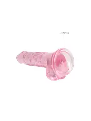 DILDO REALISTA COM TESTÍCULOS CRYSTAL CLEAR 7 /18 CM ROSA REALROCK