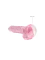 DILDO REALISTA COM TESTÍCULOS CRYSTAL CLEAR 7 /18 CM ROSA REALROCK