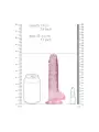 DILDO REALISTA COM TESTÍCULOS CRYSTAL CLEAR 7 /18 CM ROSA REALROCK