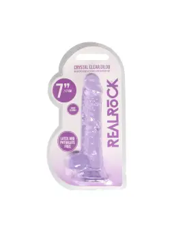 DILDO REALISTA COM TESTÍCULOS CRYSTAL CLEAR 7 /18 CM ROXO REALROCK