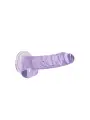 DILDO REALISTA COM TESTÍCULOS CRYSTAL CLEAR 7 /18 CM ROXO REALROCK