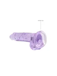 DILDO REALISTA COM TESTÍCULOS CRYSTAL CLEAR 7 /18 CM ROXO REALROCK