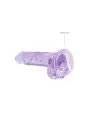 DILDO REALISTA COM TESTÍCULOS CRYSTAL CLEAR 7 /18 CM ROXO REALROCK