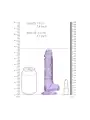 DILDO REALISTA COM TESTÍCULOS CRYSTAL CLEAR 7 /18 CM ROXO REALROCK