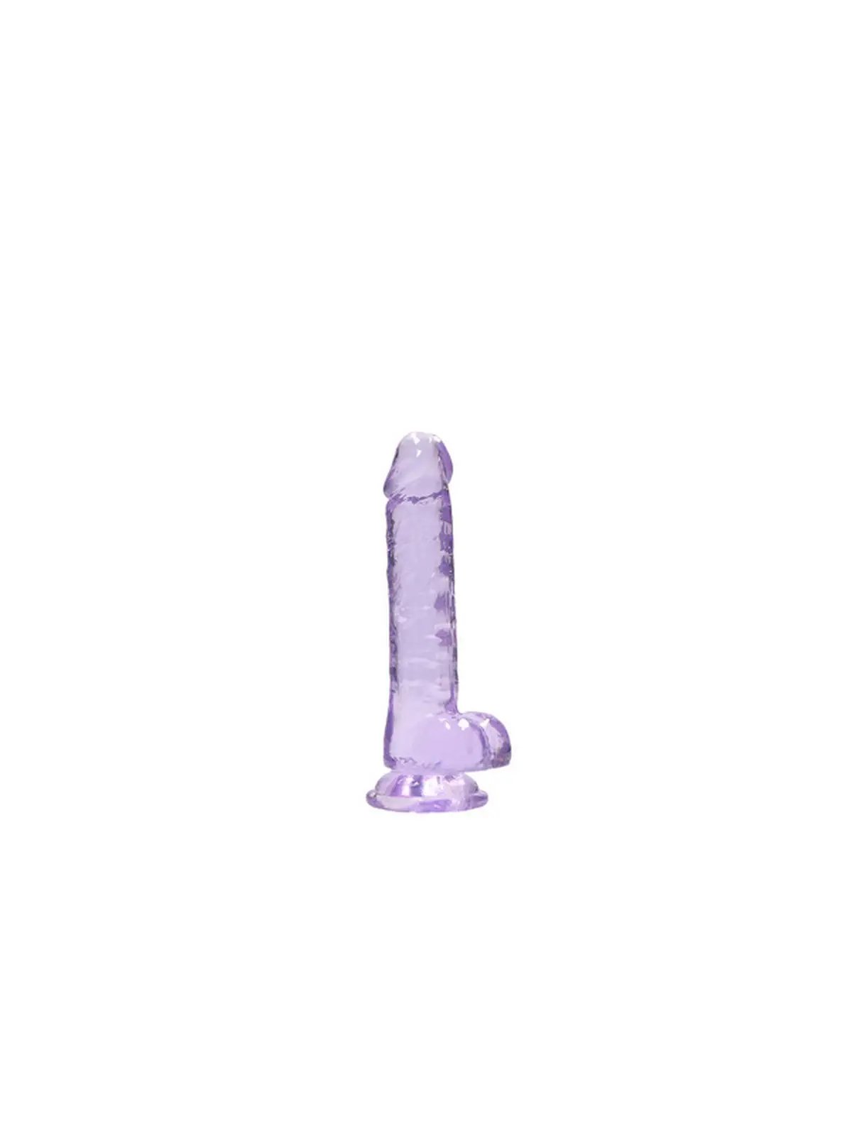 DILDO REALISTA COM TESTÍCULOS CRYSTAL CLEAR 7 /18 CM ROXO REALROCK
