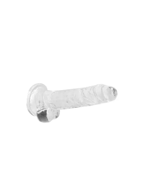 DILDO REALISTA COM TESTÍCULOS CRYSTAL CLEAR 7 /18 CM TRANSPARENTE REALROCK