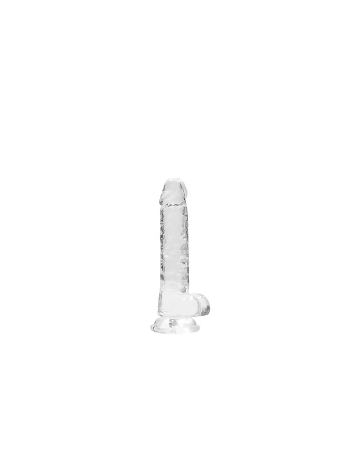DILDO REALISTA COM TESTÍCULOS CRYSTAL CLEAR 7 /18 CM TRANSPARENTE REALROCK