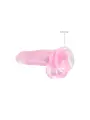DILDO REALISTA COM TESTÍCULOS CRYSTAL CLEAR 8 /21 CM ROSA REALROCK