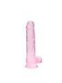 DILDO REALISTA COM TESTÍCULOS CRYSTAL CLEAR 8 /21 CM ROSA REALROCK