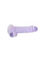DILDO REALISTA COM TESTÍCULOS CRYSTAL CLEAR 8 /21CM ROXO REALROCK