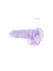 DILDO REALISTA COM TESTÍCULOS CRYSTAL CLEAR 8 /21CM ROXO REALROCK
