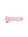 DILDO REALISTA COM TESTÍCULOS CRYSTAL CLEAR 9 /23 CM ROSA REALROCK