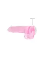 DILDO REALISTA COM TESTÍCULOS CRYSTAL CLEAR 9 /23 CM ROSA REALROCK