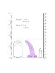 DILDO NON-REALISTIC CRYSTAL CLEAR  5 /11,5 CM ROXO REALROCK