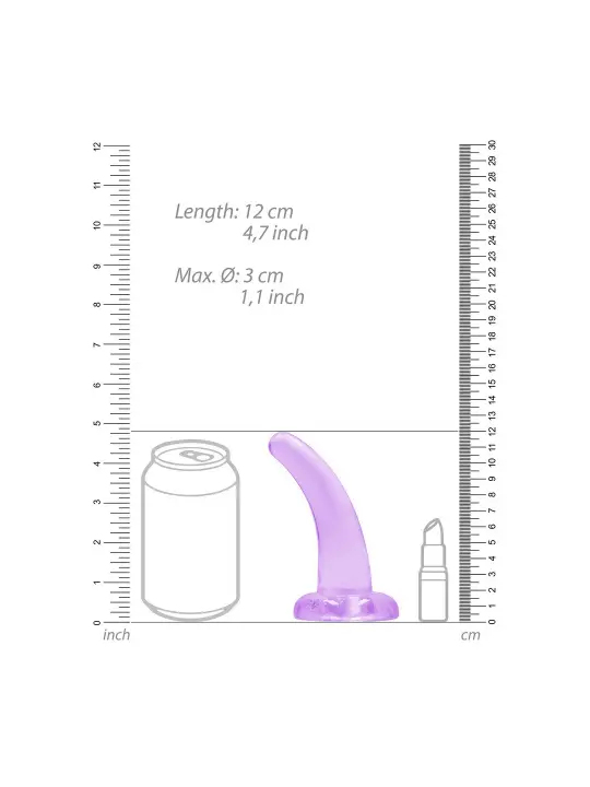 DILDO NON-REALISTIC CRYSTAL CLEAR  5 /11,5 CM ROXO REALROCK