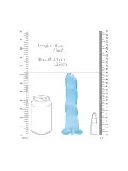 DILDO NON-REALISTIC CRYSTAL CLEAR 7 /17 CM AZUL REALROCK