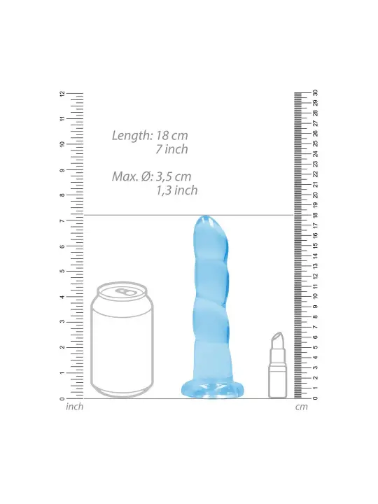 DILDO NON-REALISTIC CRYSTAL CLEAR 7 /17 CM AZUL REALROCK