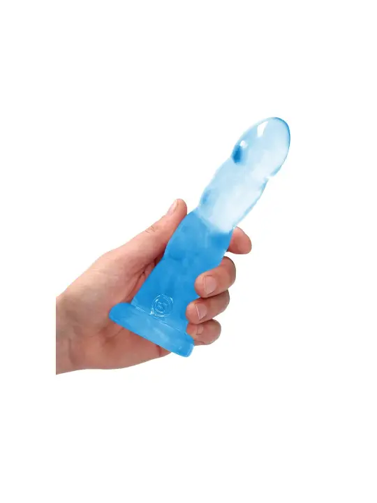 DILDO NON-REALISTIC CRYSTAL CLEAR 7 /17 CM AZUL REALROCK