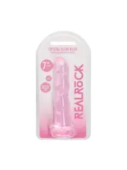 DILDO NON-REALISTIC CRYSTAL CLEAR 7 /17 CM ROSA REALROCK