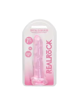 DILDO NON-REALISTIC CRYSTAL CLEAR 7 /17 CM ROSA REALROCK