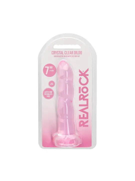 DILDO NON-REALISTIC CRYSTAL CLEAR 7 /17 CM ROSA REALROCK