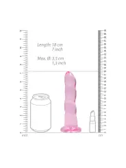 DILDO NON-REALISTIC CRYSTAL CLEAR 7 /17 CM ROSA REALROCK
