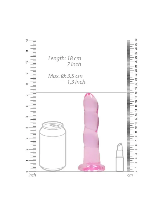 DILDO NON-REALISTIC CRYSTAL CLEAR 7 /17 CM ROSA REALROCK