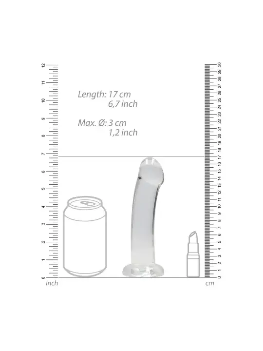 DILDO NON-REALISTIC CRYSTAL CLEAR 7 /17 CM TRANSPARENTE REALROCK