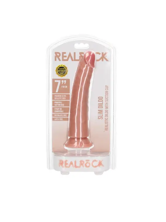 DILDO SLIM REALISTIC 7 /18 CM FLESH REALROCK