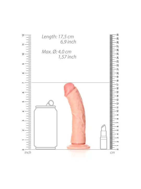 DILDO CURVED REALISTIC 6 /15,5 CM FLESH REALROCK