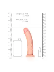 DILDO CURVED REALISTIC 7 /18 CM FLESH REALROCK