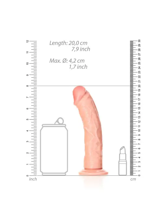 DILDO CURVED REALISTIC 7 /18 CM FLESH REALROCK
