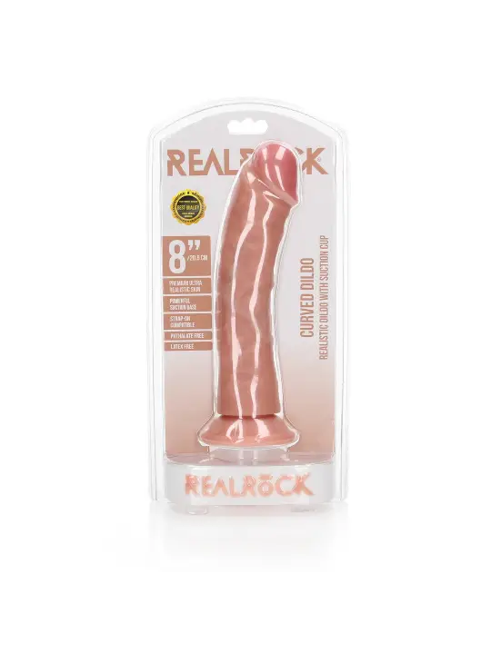 DILDO CURVED REALISTIC 8 /20,5 CM FLESH REALROCK