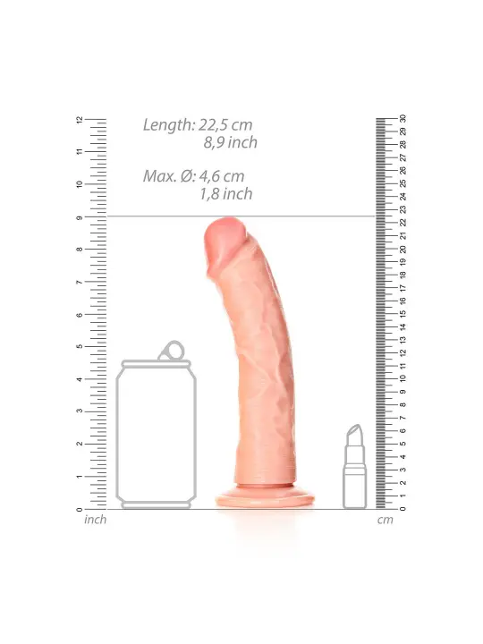 DILDO CURVED REALISTIC 8 /20,5 CM FLESH REALROCK