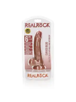 DILDO REALISTA COM TESTÍCULOS CURVED 6 /15,5 CM REALROCK