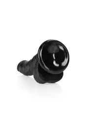 DILDO REALISTA COM TESTÍCULOS CURVED 7 /18CM PRETO REALROCK