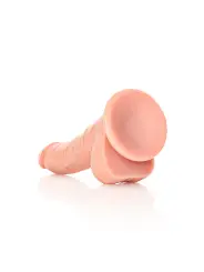 DILDO REALISTA COM TESTÍCULOS CURVED 7 /18CM FLESH REALROCK