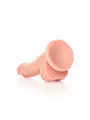 DILDO REALISTA COM TESTÍCULOS CURVED 7 /18CM FLESH REALROCK