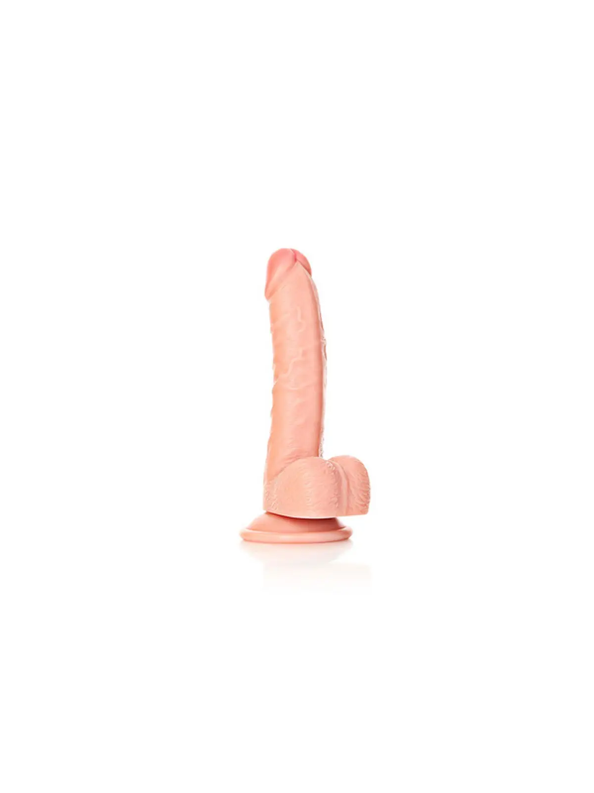 DILDO REALISTA COM TESTÍCULOS CURVED 7 /18CM FLESH REALROCK