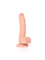 DILDO REALISTA COM TESTÍCULOS CURVED 7 /18CM FLESH REALROCK
